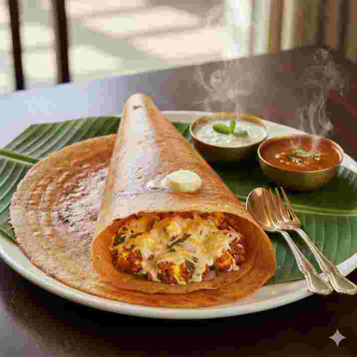 Garlic Cheese Masala Dosa